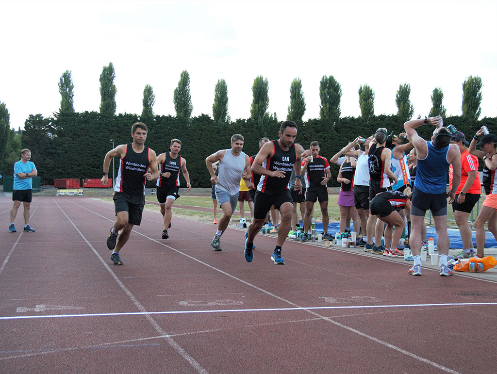 Photo of runners at a track session in Wimbledon Park